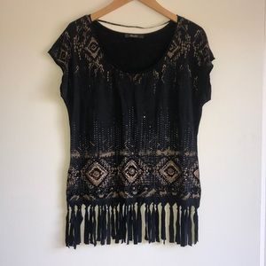Miss Me a Black Boho Tee